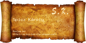 Spicz Károly névjegykártya