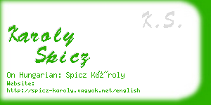 karoly spicz business card